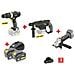 X-fit Pack 'big Work' 3 Macchine 18v + 2 Batterie 18v 3.0ah: Trapano / Avvitatore + Martello Perfo + Smerigliatrice Angolare - Foto miniatura 1