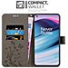 Custodia Compatibile Con Oneplus Nord Ce 5g In Grigio Fiore - Coperchio Protettivo In Design Floreale Con Chiusura Magnetica, Funzione Stand E Slot Per Carte - Foto miniatura 2