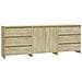 VidaXL Credenze 3 Pezzi | Rovere Sonoma | Legno Multistrato | Design Classico Per Soggiorno - 2