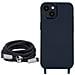 Cover Semirigida Per Iphone 14 Plus Cordino Nylon Intrecciato 80 Cm Blu - Foto miniatura 3