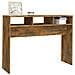 Tavolino Consolle Rovere Fumo 105x30x80 Cm In Legno Multistrato - Foto miniatura 1