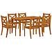 Set Da Pranzo Per Giardino 7 Pz In Legno Massello Di Acacia - Foto miniatura 3