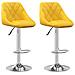 Sgabelli Da Bar 2 Pz Giallo Senape In Velluto - Foto miniatura 2