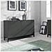 Credenza Sebastiano, Madia Da Cucina A 1 Anta E 3 Cassetti, Buffet Da Soggiorno, 100% Made In Italy, Cm 110x40h47, Antracite Lucido - Foto miniatura 1