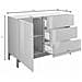 Credenza Sebastiano, Madia Da Cucina A 1 Anta E 3 Cassetti, Buffet Da Soggiorno, 100% Made In Italy, Cm 110x40h47, Antracite Lucido - Foto miniatura 3