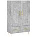 Credenza Grigio Cemento 69,5x31x115 Cm In Legno Multistrato - Foto miniatura 2