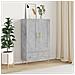 Credenza Grigio Cemento 69,5x31x115 Cm In Legno Multistrato - Foto miniatura 1