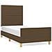 Giroletto Senza Materasso Marrone Scuro 90x190 Cm Tessuto - Foto miniatura 2