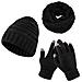 Set Caldo Cappello Sciarpa Invernale Black - Foto miniatura 1