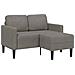 Divano 2 Posti con Chaise longue a L Grigio Chiaro 125 cm Lino - Foto miniatura 1