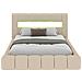 Omaha Letto Nuvola Led Con Cassettiera 140x190cm Velluto Beige - Foto miniatura 2