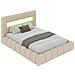 Omaha Letto Nuvola Led Con Cassettiera 140x190cm Velluto Beige - Foto miniatura 3