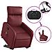 Poltrona Alzapersone Massaggi Reclinabile Rosso Vino Similpelle - Foto miniatura 5