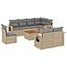 Set Divano da Giardino 9 pz con Cuscini Beige Misto Polyrattan - Foto miniatura 1