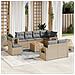 Set Divano da Giardino 9 pz con Cuscini Beige Misto Polyrattan - Foto miniatura 2