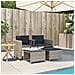 Divano Giardino 2Posti Tavolo Sgabelli Grigio Chiaro Polyrattan - Foto miniatura 3