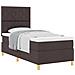 Letto con Rete a Sospensione e Materasso Marrone Scuro 100x200 cm Tessuto - Foto miniatura 1
