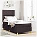Letto con Rete a Sospensione e Materasso Marrone Scuro 100x200 cm Tessuto - Foto miniatura 2
