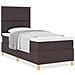 Letto con Rete a Sospensione e Materasso Marrone Scuro 100x200 cm Tessuto - Foto miniatura 4