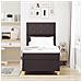 Letto con Rete a Sospensione e Materasso Marrone Scuro 100x200 cm Tessuto - Foto miniatura 5