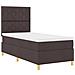 Letto con Rete a Sospensione e Materasso Marrone Scuro 100x200 cm Tessuto - Foto miniatura 6