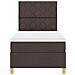 Letto con Rete a Sospensione e Materasso Marrone Scuro 100x200 cm Tessuto - Foto miniatura 8