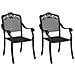 Sedia da Giardino 2 pcs Nero 55 x 56.5 x 91cm Alluminio - Foto miniatura 1