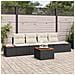 Set Divano da Giardino con cuscino 5 pcs Nero Poly Rattan - Foto miniatura 2