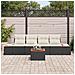 Set Divano da Giardino con cuscino 5 pcs Nero Poly Rattan - Foto miniatura 3