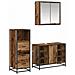 Set di mobili per il bagno con cassetto 3 pcs Legno vecchio - Foto miniatura 1