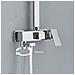 Colonna doccia, Blackswan, Tipo M122, modello cromato lucido regolabile, con bocca girevole e mensola, misura 20 cm - Foto miniatura 2