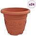 Vaso Rotondo per Fiori 24 pcs Rosso Mattone Ø 26 x 21.5 cm - Foto miniatura 1