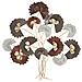 Pannello Decorativo Da Parete Reddy A Bouquet Di Fiori In Ferro Rosso, Grigio, Bianco E Oro 78x80 Cm - Foto miniatura 1