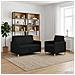 Set di Divani con Storage 2 pcs Nero Poliestere - Foto miniatura 2
