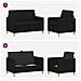 Set di Divani con Storage 2 pcs Nero Poliestere - Foto miniatura 6