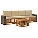 Set di divani da esterno con cuscino 5 pcs Naturale e Beige - Foto miniatura 1