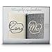 Set di asciugamani 420 g /m² - 2 pezzi da 70 x 140 cm - Ecru-Grigio cenere - Ricamo per moglie e marito - Regalo elegante - Foto miniatura 4