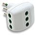 IPW-TRP10 - Adattatore triplo - Spina 2P+T-Presa 2P+T 10A - Foto miniatura 1