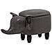 Pouf In Tessuto Similpelle Grigio Scuro Elephant - Foto miniatura 11