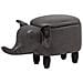 Pouf In Tessuto Similpelle Grigio Scuro Elephant - Foto miniatura 7