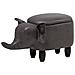 Pouf In Tessuto Similpelle Grigio Scuro Elephant - Foto miniatura 1