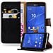 Custodia Compatibile Con Sony Xperia Z3 Compact In Nero Grafite - Coperchio Protettiva Con Chiusura Magnetica, Funzione Stand E Tasca Per Le Carte - Foto miniatura 1
