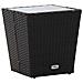 Tavolino Nero 41,5x41,5x43 Cm In Polyrattan E Vetro Temperato - Foto miniatura 1