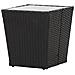 Tavolino Nero 41,5x41,5x43 Cm In Polyrattan E Vetro Temperato - Foto miniatura 3