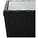 Tavolino Nero 41,5x41,5x43 Cm In Polyrattan E Vetro Temperato - Foto miniatura 4