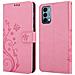Cadorabo Custodia Compatibile Con Oneplus Nord N200 5g In Rosa Fiore - Coperchio Protettivo In Design Floreale Con Chiusura Magnetica, Funzione Stand E Slot Per Carte - Foto miniatura 8