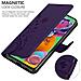 Cadorabo Custodia Compatibile Con Samsung Galaxy A90 5g In Lilla Scuro Fiore - Coperchio Protettivo In Design Floreale Con Chiusura Magnetica, Funzione Stand E Slot Per Carte - Foto miniatura 5