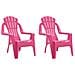Sedie Giardino 2pz Bambini Rosa 37x34x44cm Pp Aspetto In Legno - Foto miniatura 2