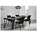 Set 4 Sedie Sala Da Pranzo Ariis Gambe In Acciaio Nero Opaco, Velluto Nero - Foto miniatura 2
