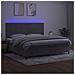Letto a Molle Materasso e LED Grigio Chiaro 200x200 cm Velluto - Foto miniatura 3